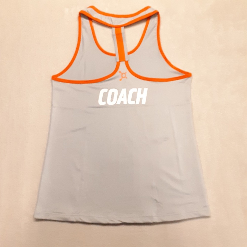 Orange Theory Fitness Womens T-Back Racer Coach Tank Top Large Gray